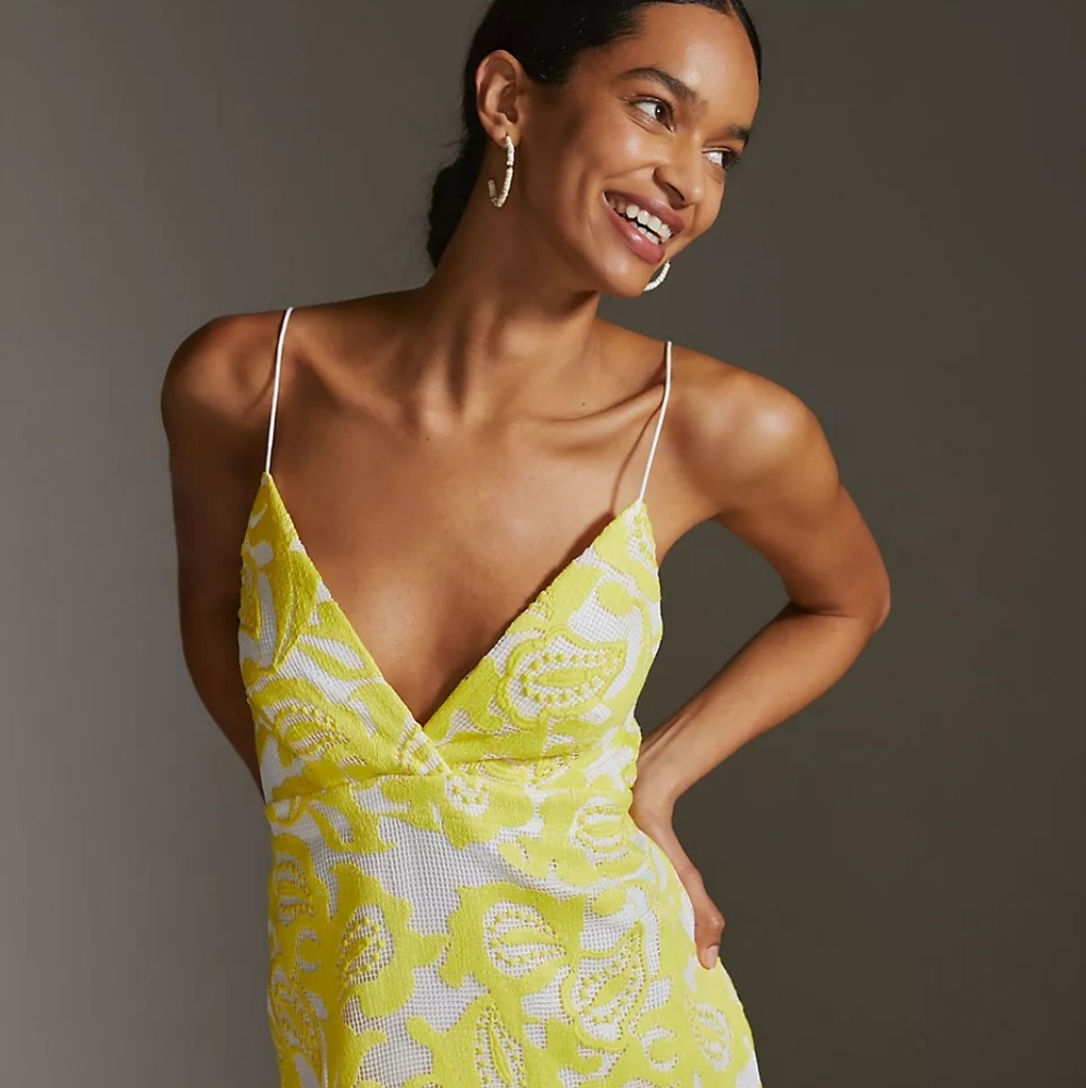 Anthropologie Maeve Strappy Lace Mini Dress